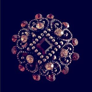 RHINESTONE COCKTAIL RING WOMENS SIZE 7 ADJUSTABLE